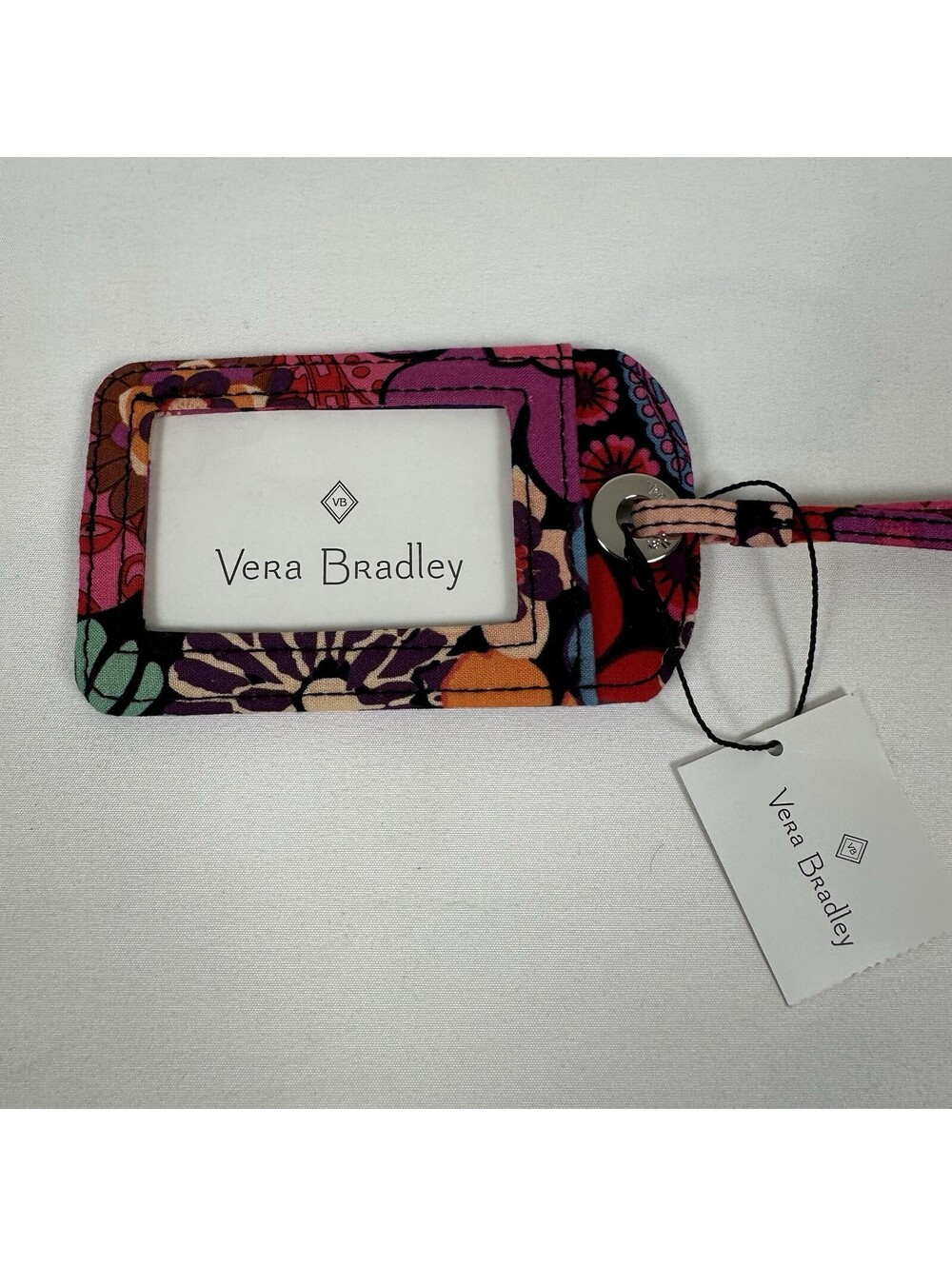 Vera Bradley NWT Floral Luggage Tag ID Window Travel Bag Tag Purple Pink